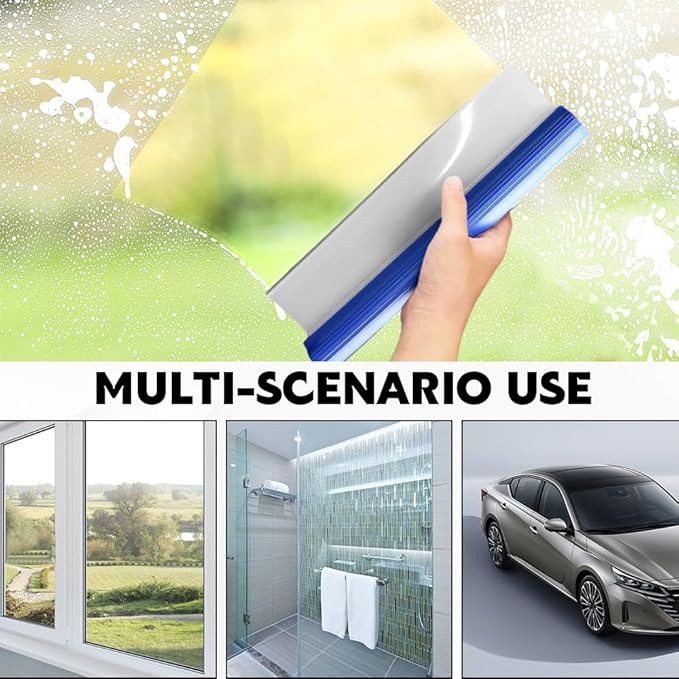 Silicone Water Blade Squeegee, Car Squeegee, 12 Inch Silicone T-Bar Water Blade, Universal Car Accessories Quick Drying Flexible Squeegees Wiper for Auto Window Mirror Glass Shower Door