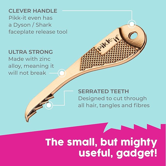 Pikk-it Vacuum Hair Brush Cleaner Tool – Removes Tangled Hair from Vacuums & Hairbrushes | Pet & Human Hair Removal Comb Rake | Improves Vacuum Cleaning Power (Single/Twin Pack) (1)