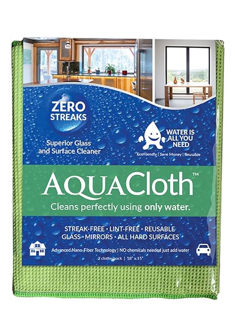 AQ500 AquaCloth AQ500 Nano-Fiber 18" x 15" Cleaning Towel (1 Pack of 2 Cloths), Thickness, ()
