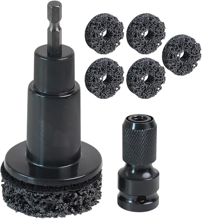 Wheel Hub Resurfacing Kit, Wheel Stud and Hub Cleaner, Quick Rust Removal for Lug Studs and Rotors, Fits 1/2” Wrenches o