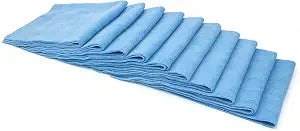 Autofiber Buffmaster Microfiber Polish and Buffing Towel - Pack of 10, Blue (16 inch x 16 inch, 400 GSM)