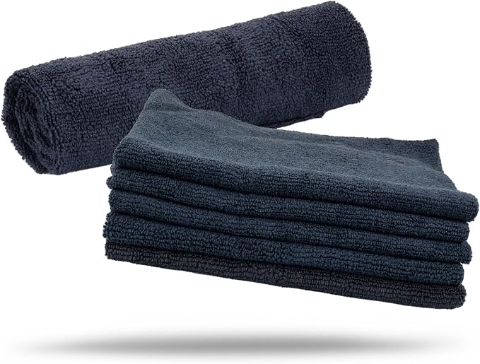 Maxshine 16" x 16" Universal 5-Pack Black Microfiber Car Detailing Towels – 330GSM Ultra-Soft & Absorbent – Ideal for Ca