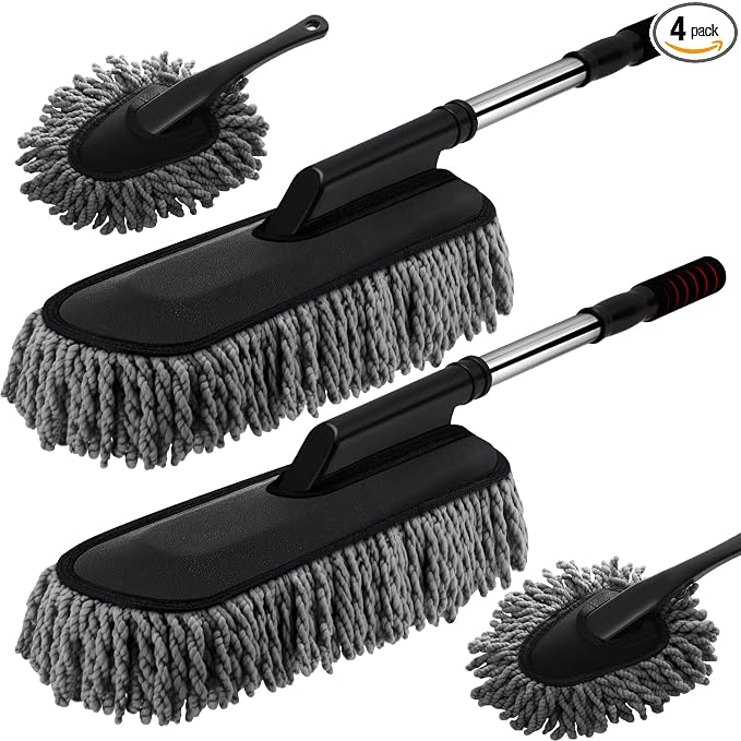 4 Pack Microfiber Car Duster Exterior Scratch Free, Gray
