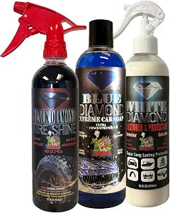 Car Care Kit Diamond Edition - Black - White & Blue Diamond Xtreme Car Soap 16 oz