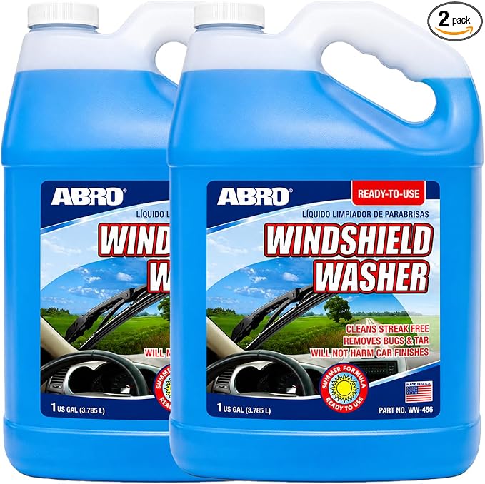 ABRO Car Windshield Cleaner Ready to Use Formula - 1 Gallon, Pre-Mixed, Delivers Streak-Free Cleanliness, Removes Bugs &