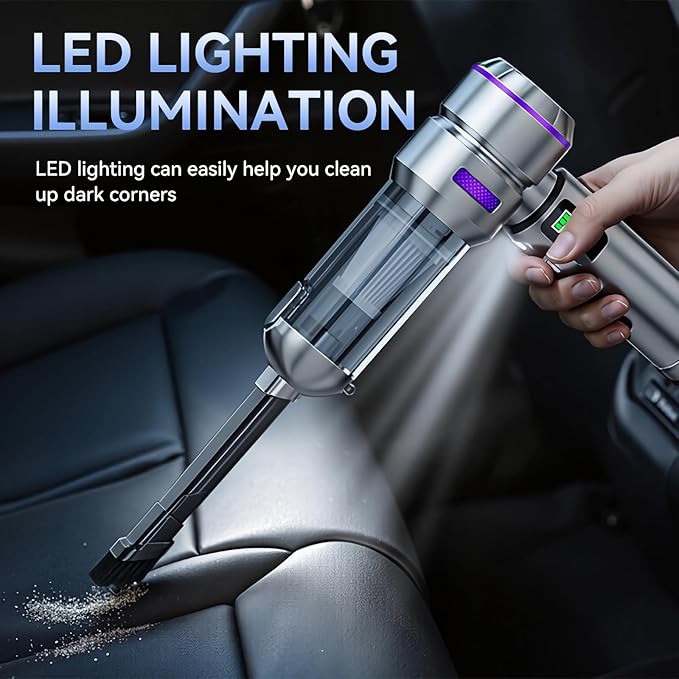 NWDEY Car Vacuum Cleaner High Power 20000Pa – Cordless Handheld Mini Vacuum & Air Duster for Car & Desk, Home, Office & Camping, Ideal Gift for Men & Women, 6000mAh Battery (Fast Charging Edition)