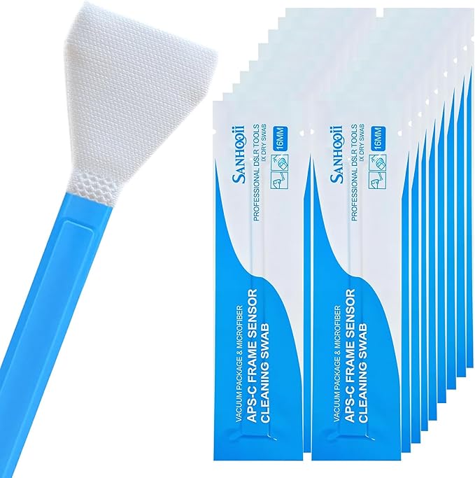 Dry APS-C Sensor Cleaning Swabs (CCD/CMOS), 20pcs 16mm DSLR or SLR Mirrorless Digital Camera Cleaning kit (No senrsor Cleaning Solution)