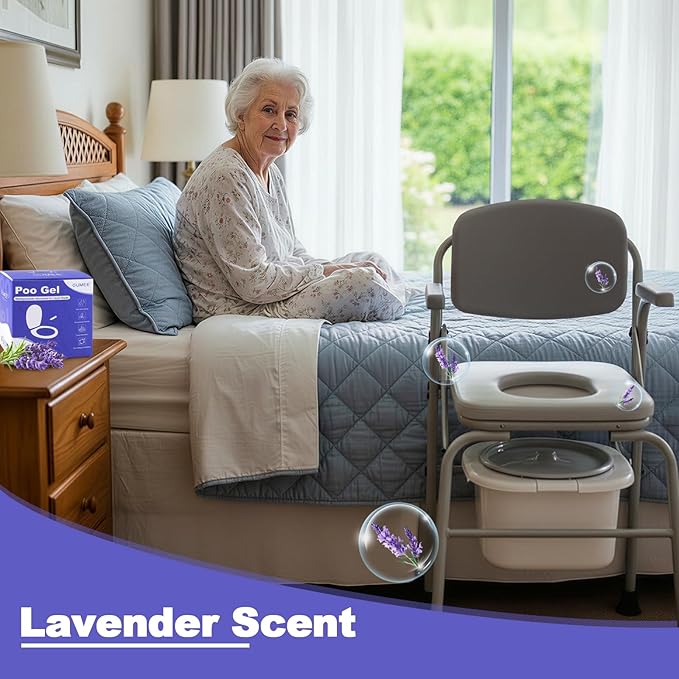 Lavender Portable Toilet Gel, Poo Gel for Potty, Camping Toilet Powder for Bucket, Eco Absorbent Gelling, Portable Urine Packets for Outdoor Recreation Supplies (Lavender-30 Packets, 10g of each)