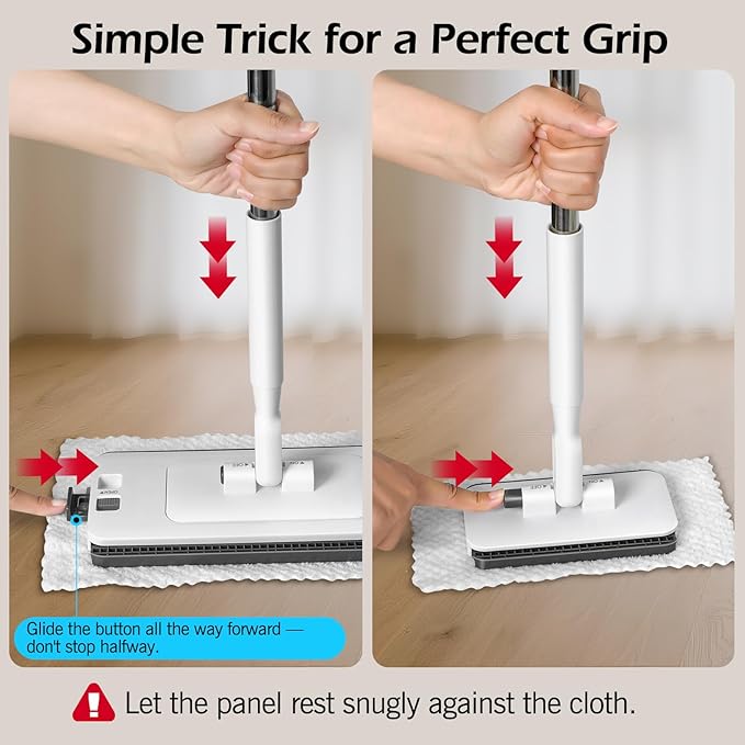 MASTERTOP Disposable Dust Mop with Mini Sweeper Mop,2-in-1 Disposable Mop with 47" Long Handle,Microfiber Mops for Floor Cleaning,No-Touch, Multi Surface Floor Cleaning