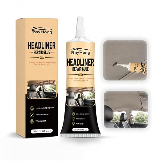 Headliner Repair Glue,Car Headliner Adhesive with Brush,Waterproof Car Headliner Repair Kit,Upholstery Glue for Cars,Sui