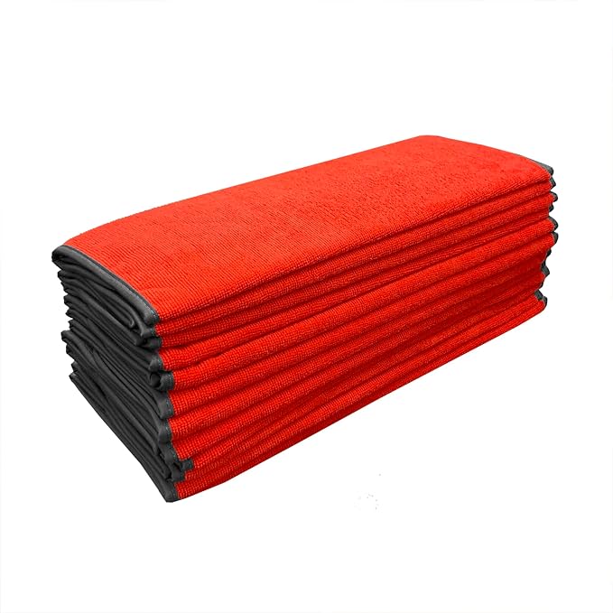 Detailer's Preference Large 320 GSM Microfiber Towels for Car Detailing, Washing, Drying, Ultra Soft Terry Weave, Scratc
