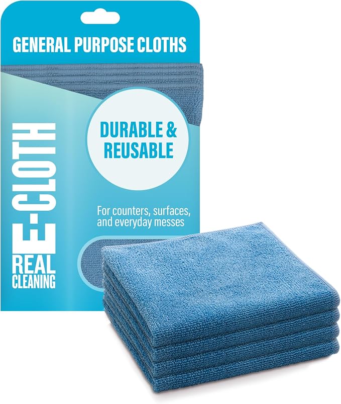E-Cloth General Purpose Cleaning Cloth Kit, Reusable Cleaning Towel, 4 Pack