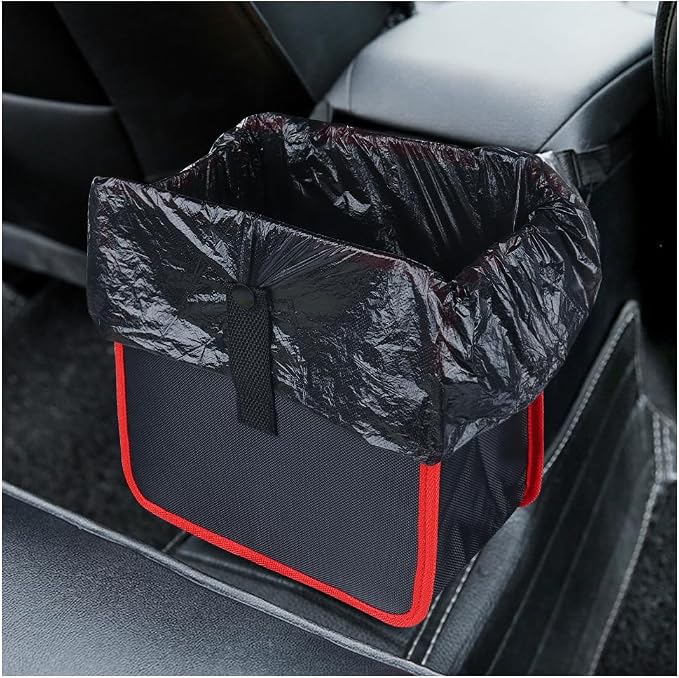 carleef Hanging Car Trash Can,Foldable & Leak-Proof Car Trash Bin with 7L Large Capacity for Keeping Tidy,Multipurpose U