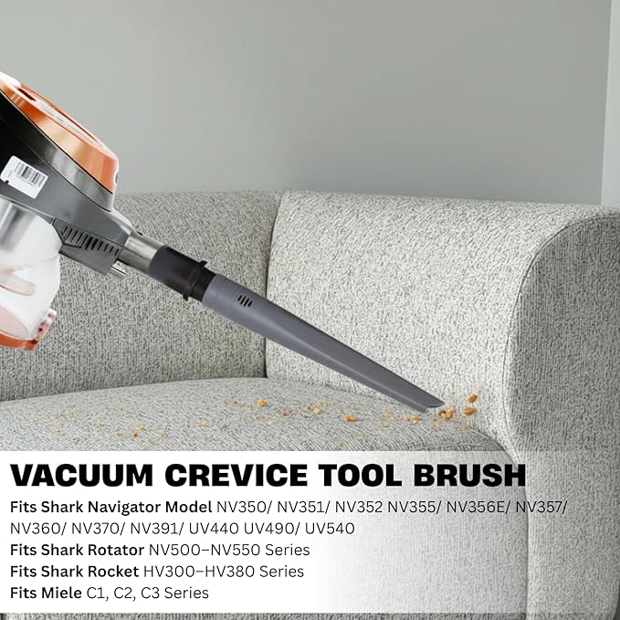 For Shark Crevice Tool Attachment with Adapter Kit, Compatible with Shark Navigator NV350 NV351 NV360, Rotator NV500, Rocket HV300 HV301 – Vacuum Attachments & Accessories for Tight Spaces