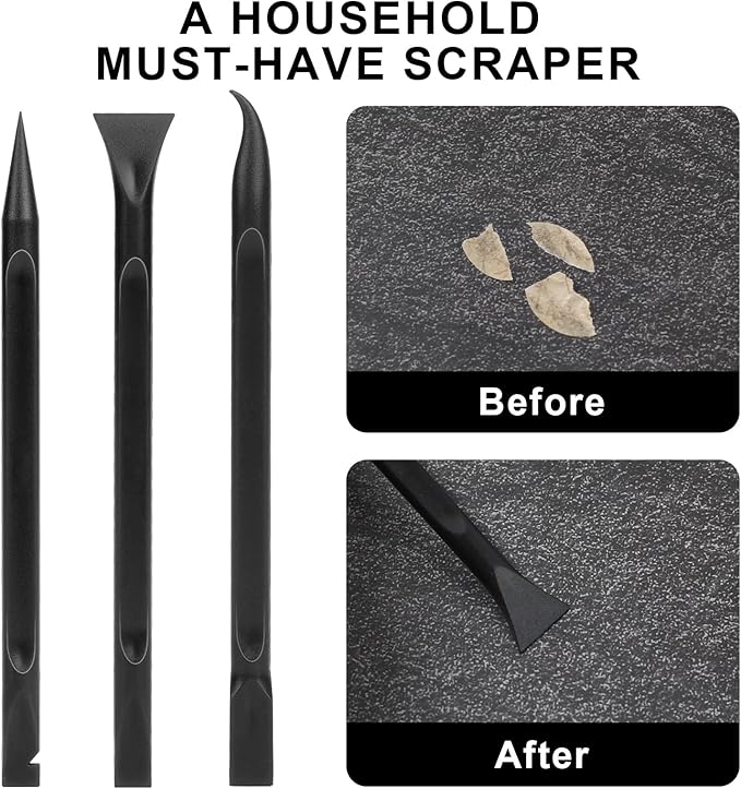 Crevice Cleaning Tool, 9 PCS Carbon Fiber Plastic Scraper Tool Car Detailing Brush Set Non-scratch Multi-purpose Scraper for Clean Small Narrow Spaces and Gaps, Remove Stickers Labels Oil Stains Dirt