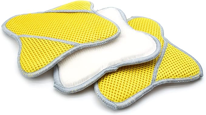 Autofiber Scrub Ninja Star Scrubber for Leather, Plastic, Rubber and Vinyl, Ergonomic Shape with Pockets for Tight Space