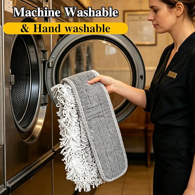 MASTERTOP Commercial Mop, 36'' Large Dust Mop,Heavy Duty Industrial Push Mops with 3 Reusable Microfibre Pads & 62'' Adjustable Handle for Home,Hotel,Mall,Warehouse