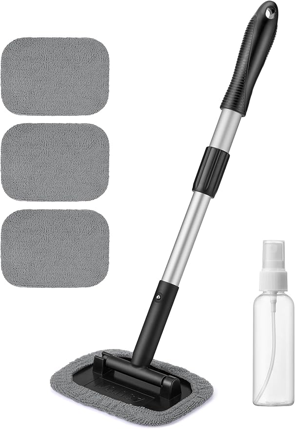 AstroAI Windshield Cleaner Extendable 180° Rotating Handle, Gray