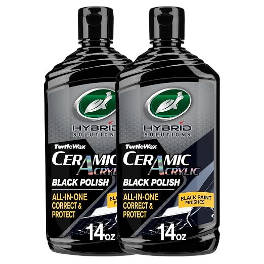 Turtle Wax Hybrid Solutions Ceramic Black Car Polish & Wax, 14 oz. (2 Pack)