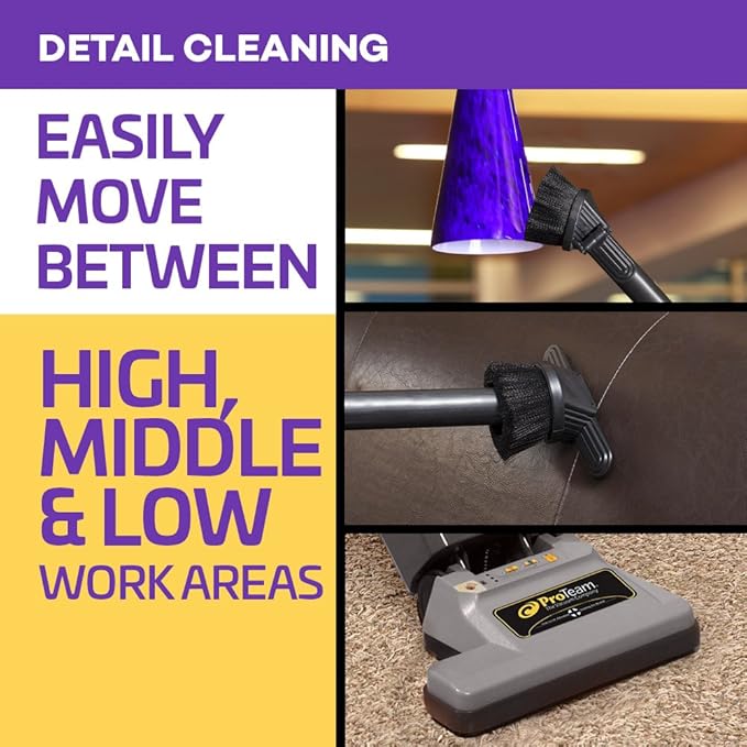 ProForce 1200XP Commercial Vacuum Cleaner Heavy Duty 12 Inch Dual Motor Bagged ProLevel Filtration & HEPA Media - For Industrial Hospitality Residences Hotels Office Buildings Retail Spaces CRI Silver