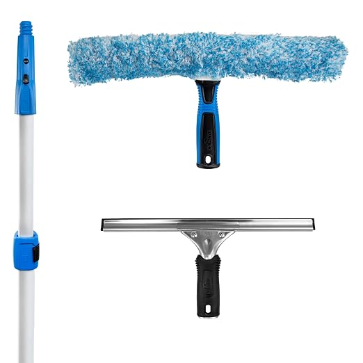 Unger Professional Connect and Clean Total Pro Cleaning Kit, All-in-One Household Window Washing with Streak-Free Result