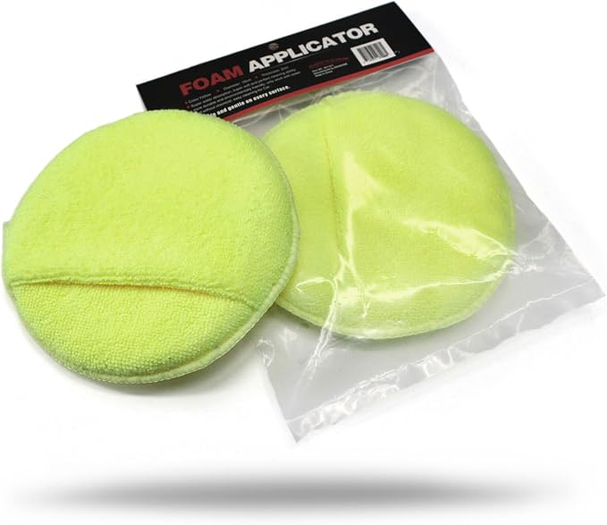 Maxshine 16cm Universal Yellow Multipurpose Microfiber Finger Hold Applicator – Soft, Reusable Pad for Waxing, Polishing
