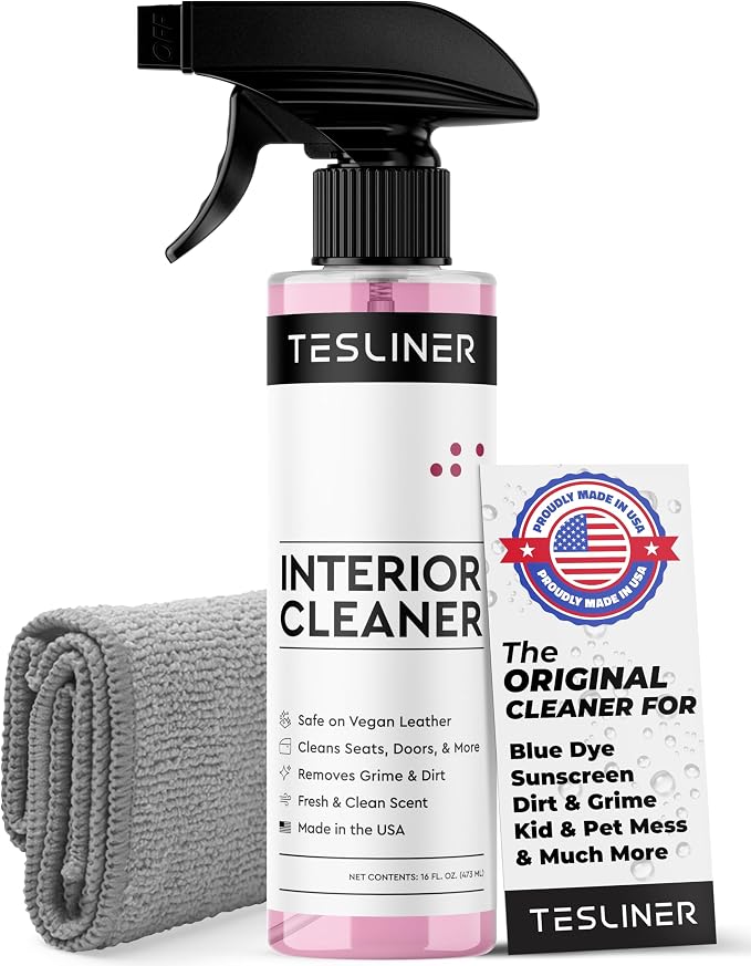 Tesla Seat Cleaner & Stain Remover, Interior Cleaner for Black & White Vegan Leather, Interior Cleaning Products | Tesla