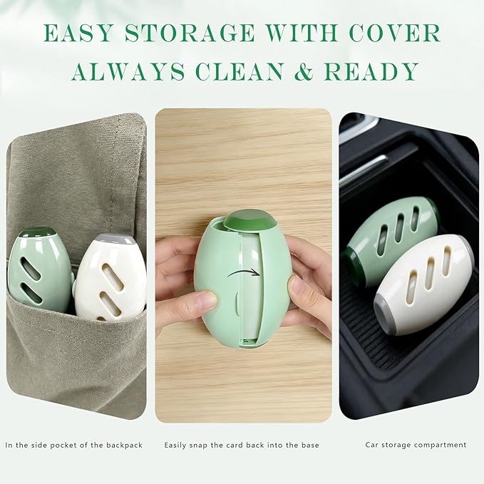 Reusable Washable Gel Lint Roller for Pet Hair, Extra Sticky Lint Remover for Clothes, Furniture, Car Seats, Portable Travel Size, Strong Adhesive, Fabric Safe,2-Piece Set (Green + White)