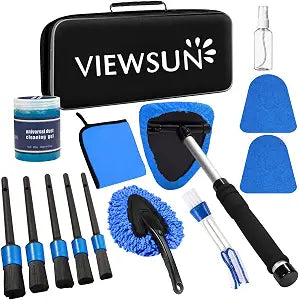 Windshield Cleaner Tool, 14Pcs Car Interior Cleaning Kit, Car Detailing Kit Interior Cleaner, Car Detailing Brushes, Car
