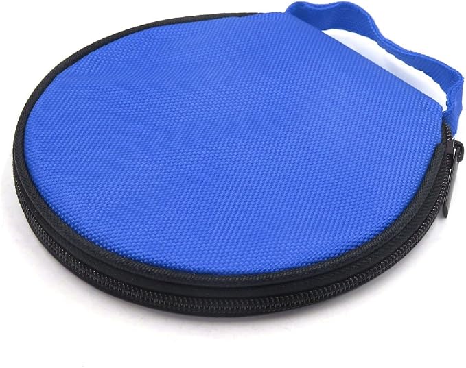 uxcell Blue Zipper Closure Round CD Discs Holder Bag Storage Case for Car