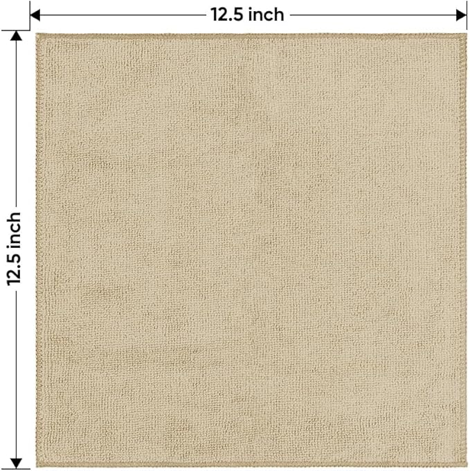 HOMEXCEL Brown Microfiber Cleaning Cloth 6 Pack 12.5 x 12.5 inch Microfiber Towels for Cars Ultra Absorbent Car Washing Cloth Lint Free Streak Free Cleaning Rags for Car, Kitchen Window