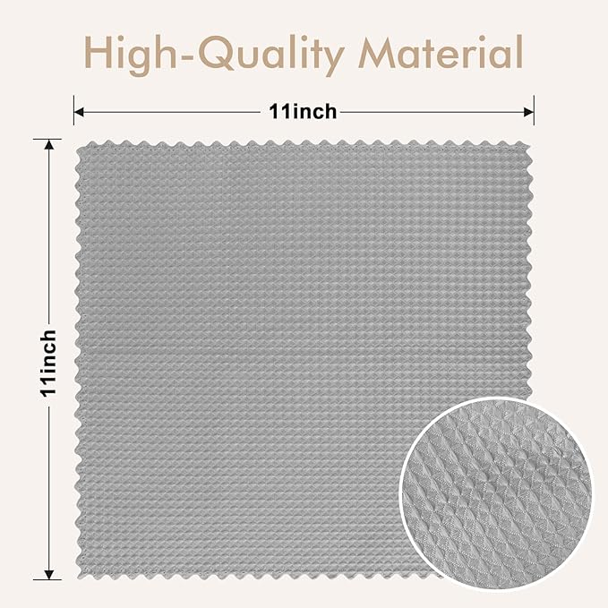 AIDEA Microfiber Cleaning Cloth for Glass 12PK, Grey, Lint Free Cloth Polishing Cleaning Rags, Stainless Steel Wipes, Barista Coffee Towel, Magic Cleaning Cloth for Glass, Windows, Mirrors, 11×11"