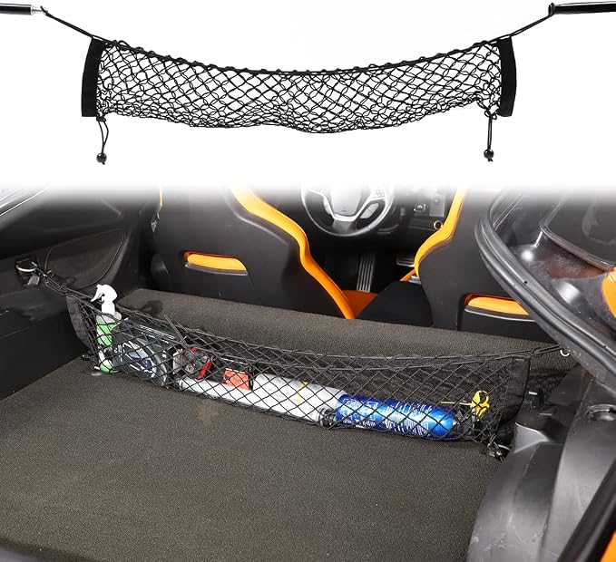 Automotive Elastic Trunk Mesh Cargo Net Compatible with Chevrolet Corvette C7 2014-2019 Car Trunk Storage Net Bag Storag