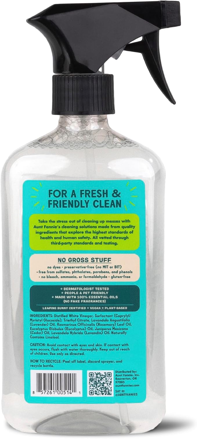 Aunt Fannie's All Purpose Household Cleaner, Multi-surface Spray, Powered by Vinegar for Kitchen, Bath, Windows and Countertops, Eucalyptus Scent (Pack of 3)