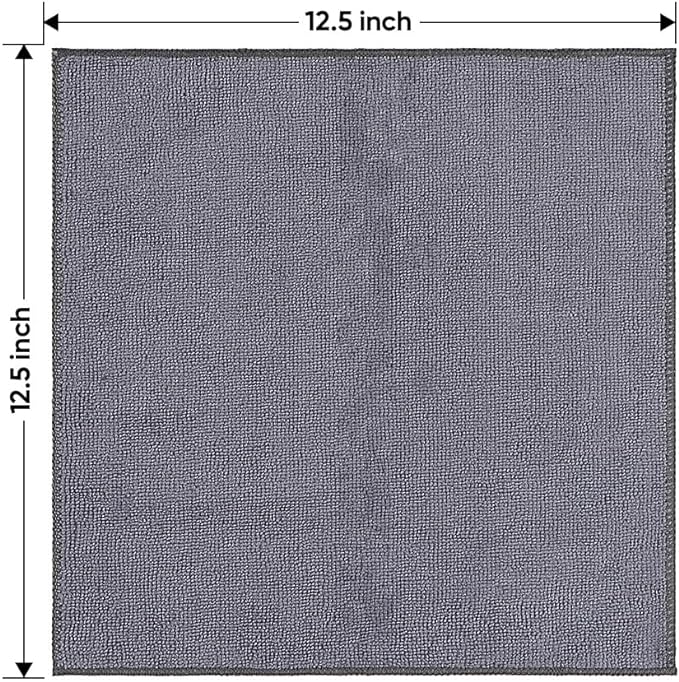HOMEXCEL Grey Microfiber Cleaning Cloth 50 Pack, 12.5 x 12.5 inch Microfiber Towels for Cars, Ultra Absorbent Car Washing Cloth, Lint Free Streak Free Cleaning Rags for Car, Kitchen, and Window