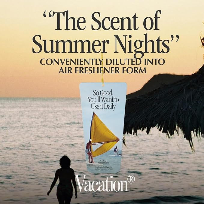 Vacation After Sun Gel Hanging Air Freshener, World Famous Signature Scent, Deodorizer for Car, Home & Office (Pack of 3)