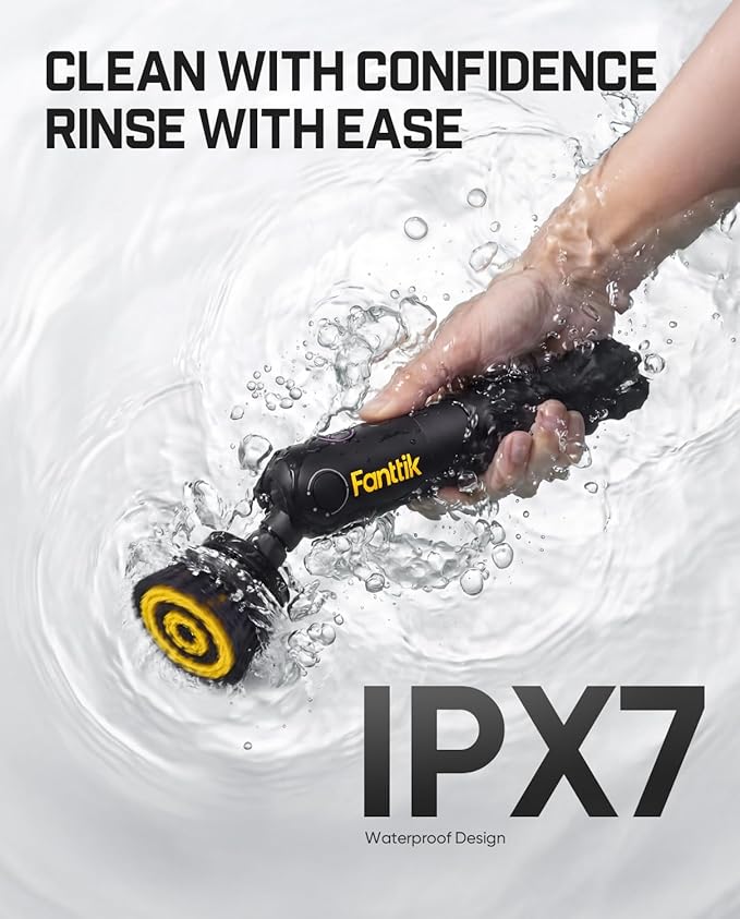 Fanttik Flip G10 Nano HomeCare Cordless Electric Spin Scrubber, 360° High-Torque Rotation, 2-Speed & 3-Angle, IPX7 Waterproof Cleaning Brush with 15 Brush Heads for Grout, Tiles, Sinks, Crevices