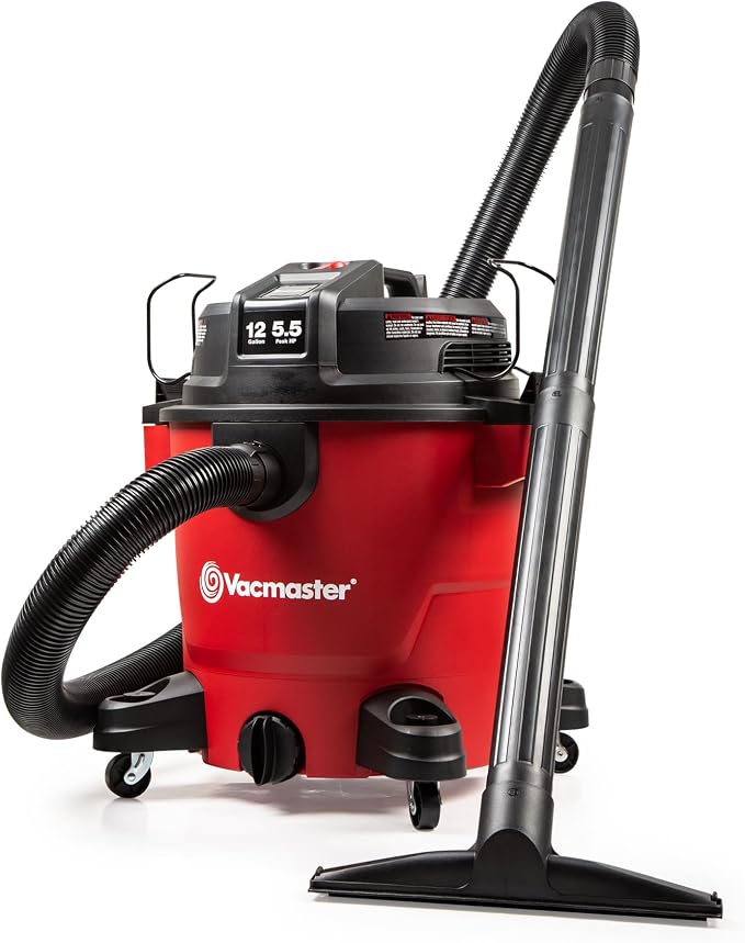 Vacmaster VJH1211PF 1101 12-Gal 5.5 Peak HP Heavy-Duty Wet/Dry Vac Red