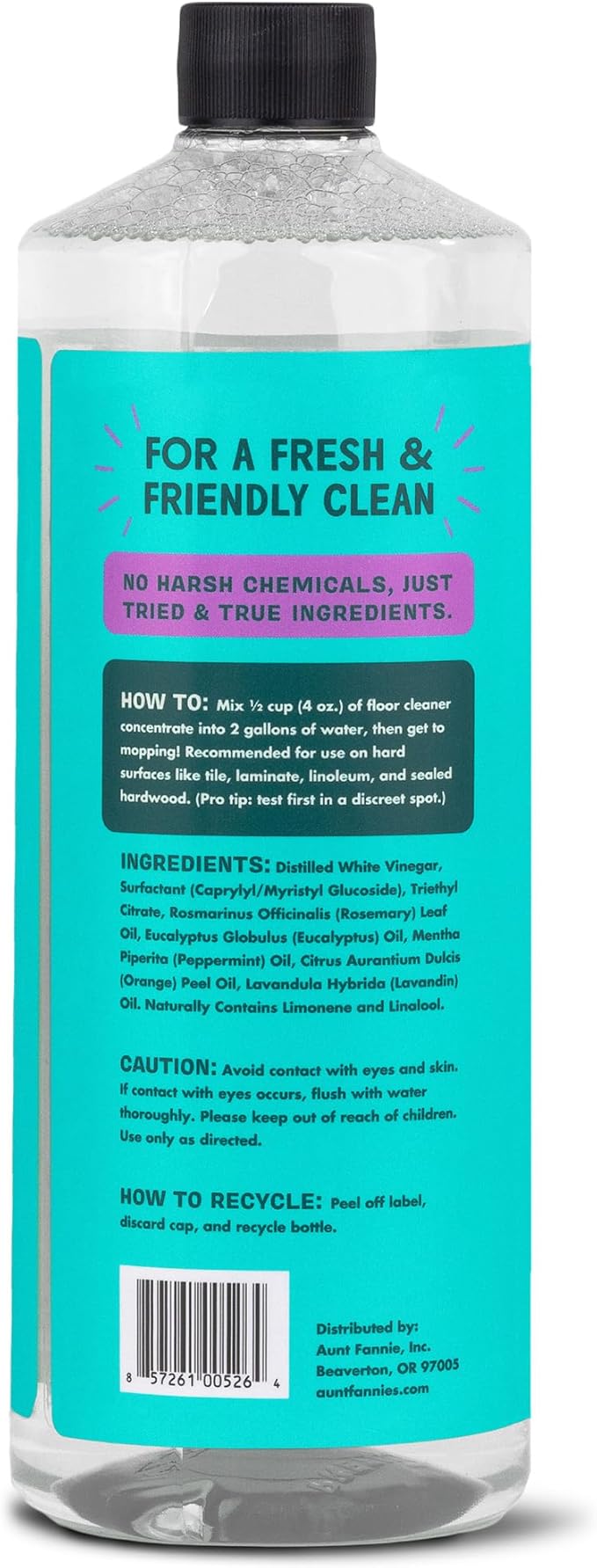 Aunt Fannie's Ultra Concentrated Floor Cleaner Vinegar Wash, Multi-Surface Solution For Mopping, Makes 16 Gallons, Lavender Scent, 32 oz. (Pack of 3)