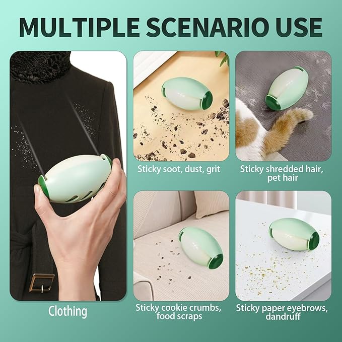 Reusable Lint Roller for Pet Hair Extra Sticky, Travel Lint Roller for Clothes, Portable Washable Mini Lint Roller, ForestGreen-MediumAquamarine, 2.559in*3.94in