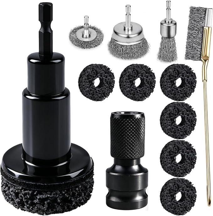 12Pcs Wheel Hub Cleaning Tool & Wire Wheel Kit -Quick Rust Removal