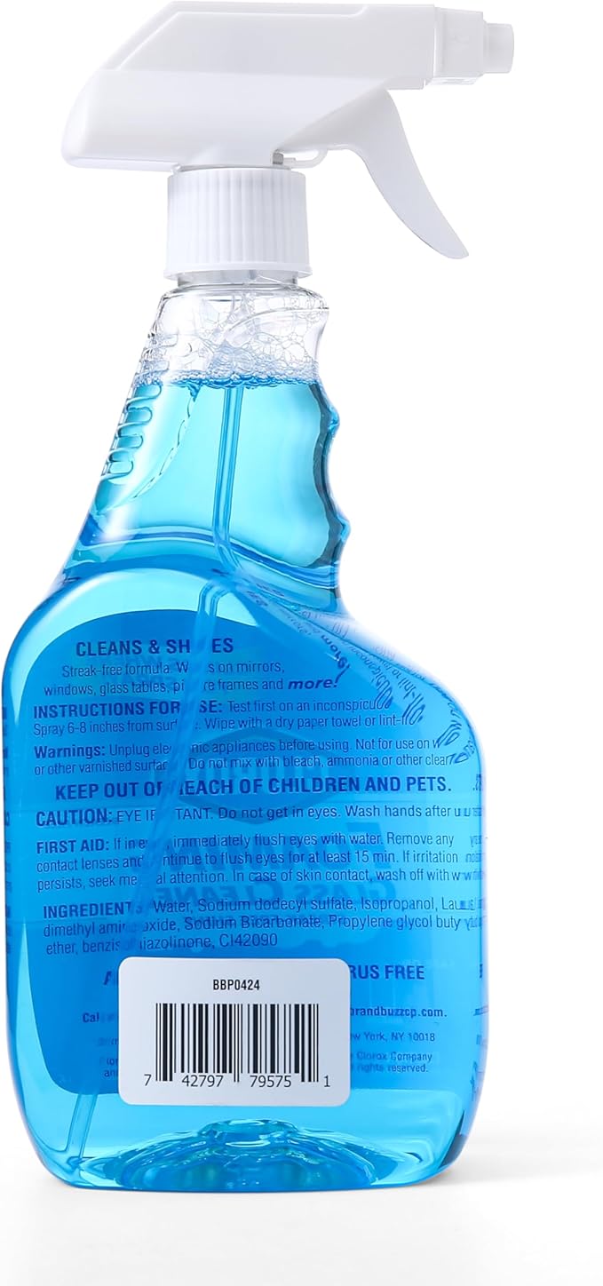 Clorox Foaming Glass Cleaner Trigger Spray, Streak Free No Drip Formula for Windows, Mirrors, and Glass Surfaces, All Purpose Household Cleaning Spray in Fresh Scent, 23 Ounce