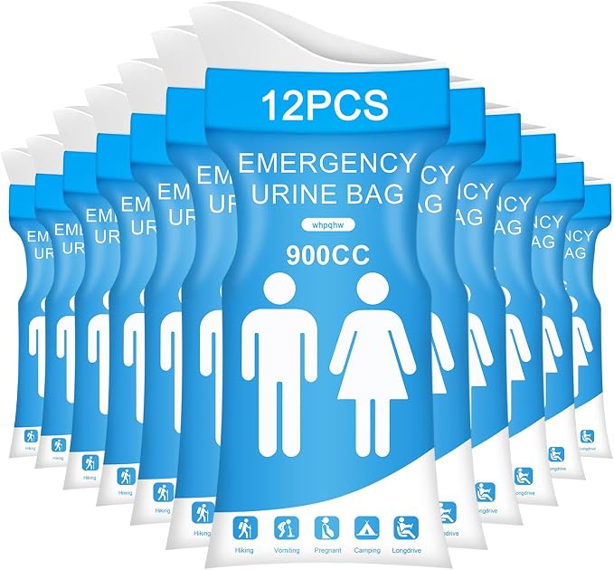 12PCS Disposable Urine Bags,Leakproof Emergency Pee Bag for Travel