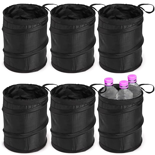 yarlung 6 Pack Car Trash Can, Collapsible Pop-up Car Garbage Can, Waterproof Small Trash Bag Portable Rubbish Bin for Au