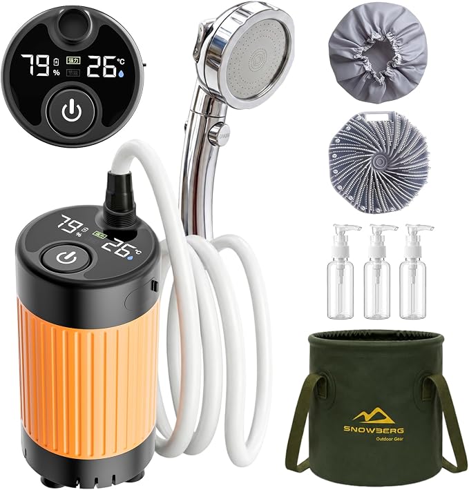 Portable Camping Shower Kit, Perfect for Camping, Hiking & Car Trips