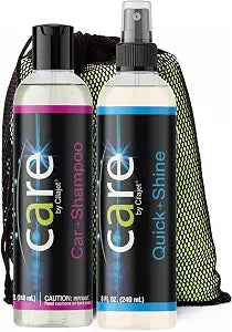 Travel Kit, Automotive Car Accessories and Cleaning Supplies, 4-Piece Set with Car Shampoo and Quick-Shine Polish, and 2