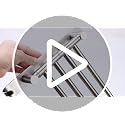 Swivel Towel Rack, 13.8" Thicken 304 Stainless Steel 4-Arm Towel Bar, Space Saving Wall Mounted Towel Holder with Hook, Rustproof Swing Out Towel Hanger for Bathroom, Kitchen (Matte Black)