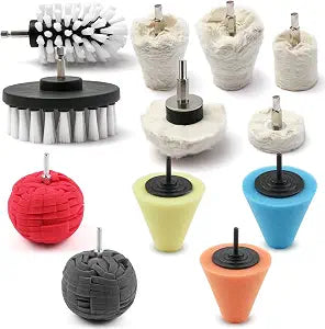 Polishing Pad Buffing Wheel Kit 12 Pack, Polishing Ball for Drill,for Car Care Metal Aluminum Stainless Steel Chrome Woo