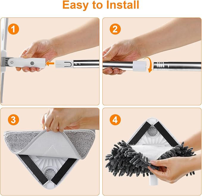 MUEE 3 in 1 Professional Window Squeegee for Home, 78" Window Cleaning Kit with Extension Pole, Tall Wall Cleaner Mop with Long Handle for Outdoor & Indoor Use