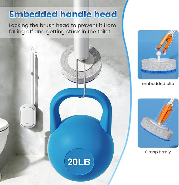 JUDRDO Disposable Toilet Brush,Toilet Bowl Cleaner,Wall Mounted Toilet Bowl Brush with 36 Refills for Deep Toilet Cleaning,Toilet Brush and Holder Set for Hygienic Bathroom Maintenance